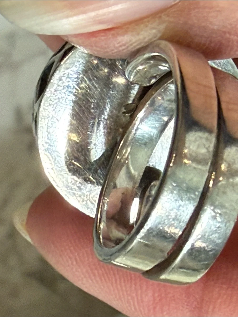 Sterling Silver 925 Chunky Ring Size 7 Brown Faceted Stone